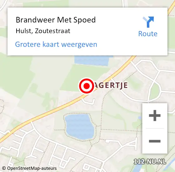 Locatie op kaart van de 112 melding: Brandweer Met Spoed Naar Hulst, Zoutestraat op 13 november 2023 04:36