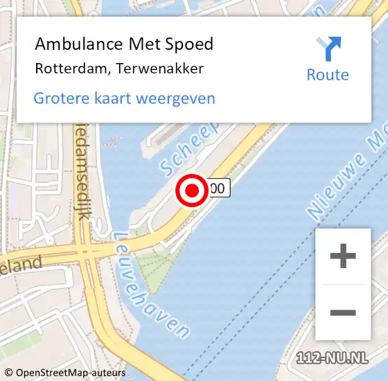 Locatie op kaart van de 112 melding: Ambulance Met Spoed Naar Rotterdam, Terwenakker op 13 november 2023 08:52