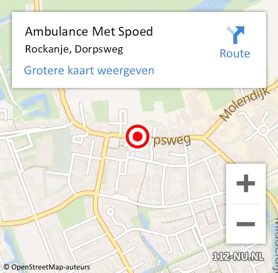 Locatie op kaart van de 112 melding: Ambulance Met Spoed Naar Rockanje, Dorpsweg op 13 november 2023 12:38