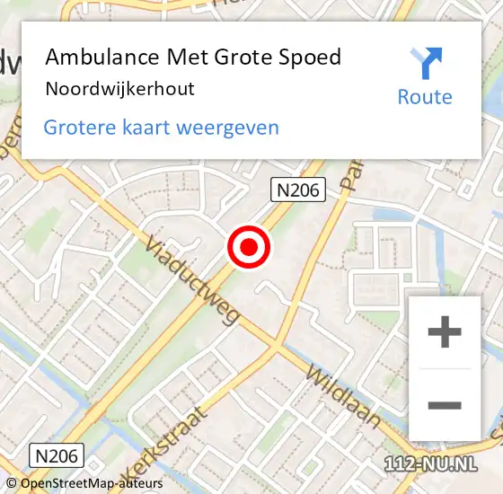 Locatie op kaart van de 112 melding: Ambulance Met Grote Spoed Naar Noordwijkerhout op 13 november 2023 13:03