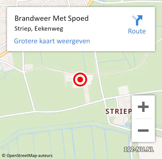 Locatie op kaart van de 112 melding: Brandweer Met Spoed Naar Striep, Eekenweg op 13 november 2023 13:05