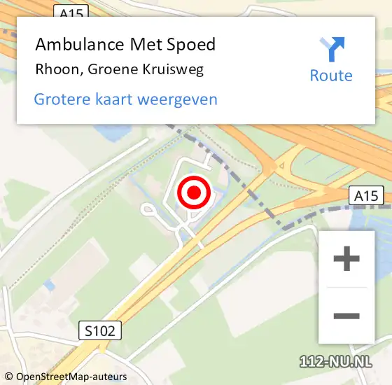 Locatie op kaart van de 112 melding: Ambulance Met Spoed Naar Rhoon, Groene Kruisweg op 13 november 2023 13:23