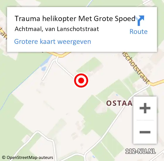 Locatie op kaart van de 112 melding: Trauma helikopter Met Grote Spoed Naar Achtmaal, van Lanschotstraat op 13 november 2023 16:09