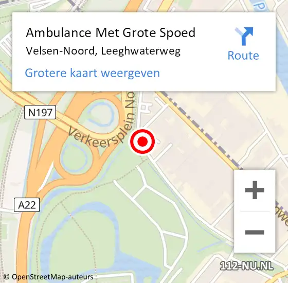 Locatie op kaart van de 112 melding: Ambulance Met Grote Spoed Naar Velsen-Noord, Leeghwaterweg op 13 november 2023 16:37