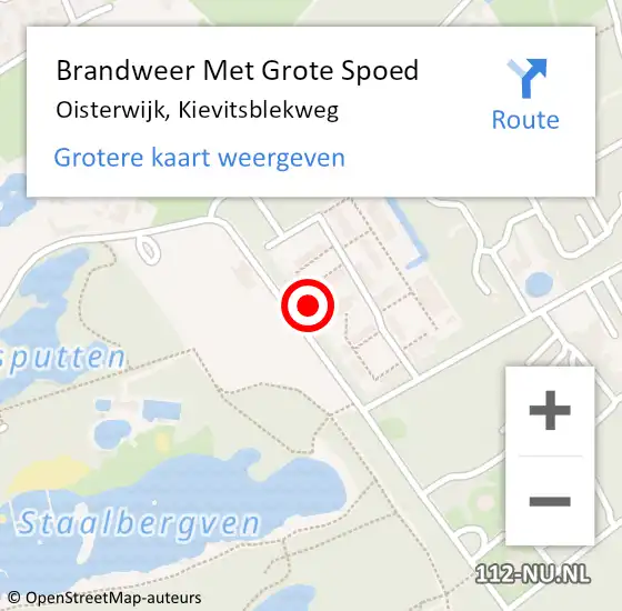 Locatie op kaart van de 112 melding: Brandweer Met Grote Spoed Naar Oisterwijk, Kievitsblekweg op 13 november 2023 17:43