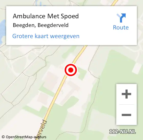 Locatie op kaart van de 112 melding: Ambulance Met Spoed Naar Beegden, Beegderveld op 13 november 2023 17:52