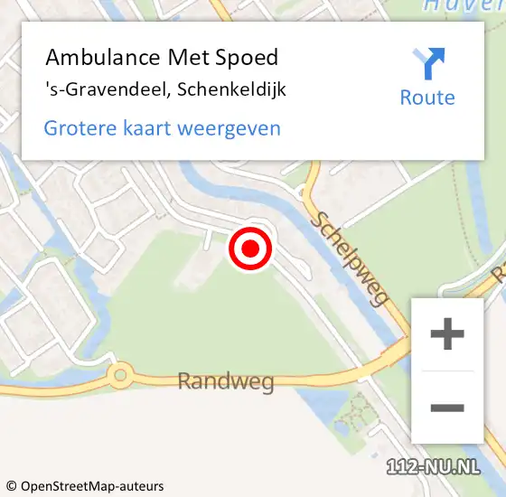 Locatie op kaart van de 112 melding: Ambulance Met Spoed Naar 's-Gravendeel, Schenkeldijk op 13 november 2023 21:56