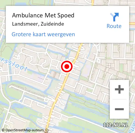 Locatie op kaart van de 112 melding: Ambulance Met Spoed Naar Landsmeer, Zuideinde op 13 november 2023 23:30