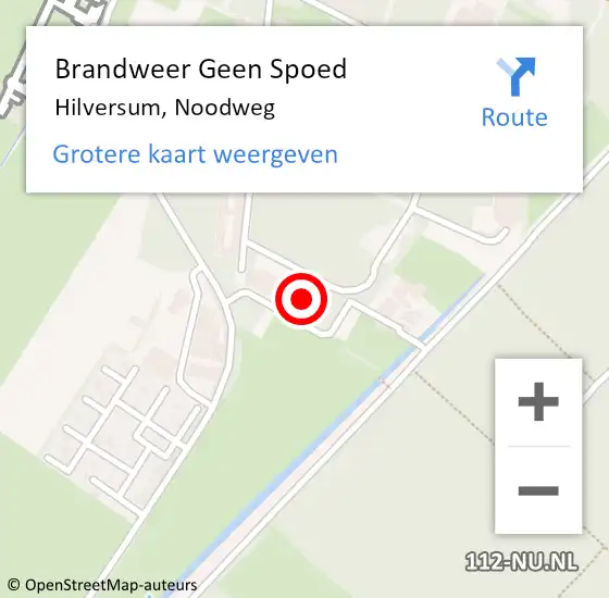Locatie op kaart van de 112 melding: Brandweer Geen Spoed Naar Hilversum, Noodweg op 14 november 2023 07:17