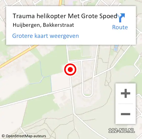 Locatie op kaart van de 112 melding: Trauma helikopter Met Grote Spoed Naar Huijbergen, Bakkerstraat op 14 november 2023 08:10