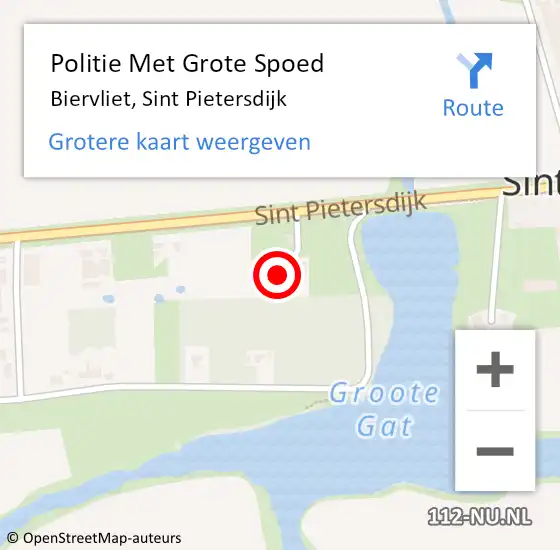 Locatie op kaart van de 112 melding: Politie Met Grote Spoed Naar Biervliet, Sint Pietersdijk op 14 november 2023 08:35