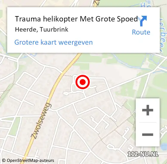 Locatie op kaart van de 112 melding: Trauma helikopter Met Grote Spoed Naar Heerde, Tuurbrink op 14 november 2023 09:18
