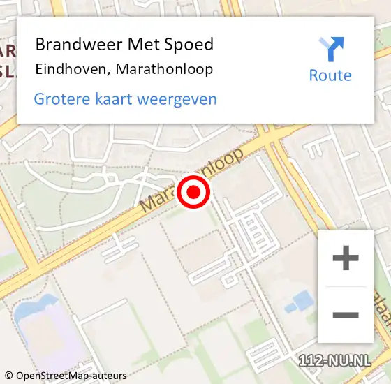 Locatie op kaart van de 112 melding: Brandweer Met Spoed Naar Eindhoven, Marathonloop op 14 november 2023 09:35
