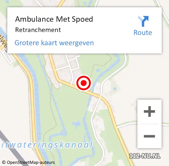 Locatie op kaart van de 112 melding: Ambulance Met Spoed Naar Retranchement op 14 november 2023 10:46