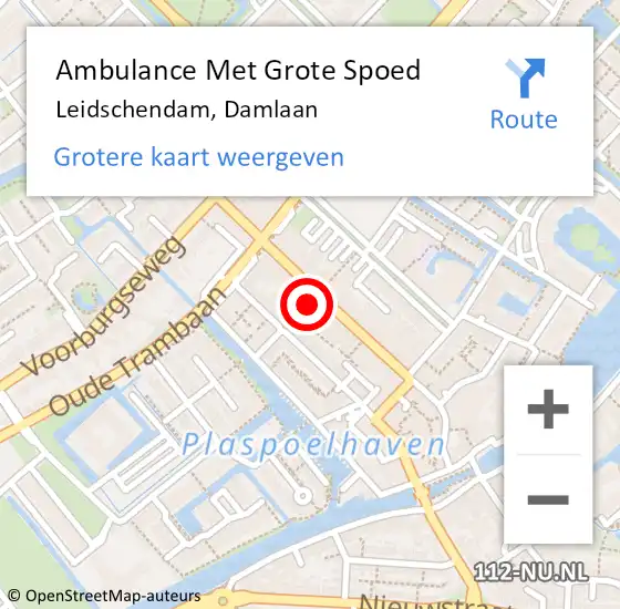 Locatie op kaart van de 112 melding: Ambulance Met Grote Spoed Naar Leidschendam, Damlaan op 14 november 2023 11:29