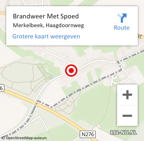 Locatie op kaart van de 112 melding: Brandweer Met Spoed Naar Merkelbeek, Haagdoornweg op 14 november 2023 13:26