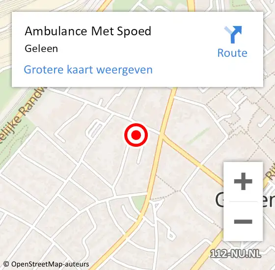 Locatie op kaart van de 112 melding: Ambulance Met Spoed Naar Geleen op 14 november 2023 21:31