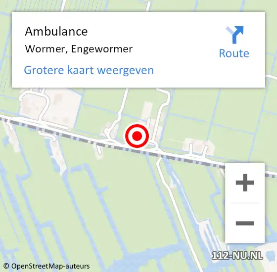 Locatie op kaart van de 112 melding: Ambulance Wormer, Engewormer op 15 november 2023 08:51