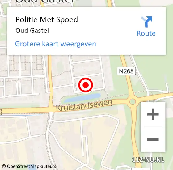 Locatie op kaart van de 112 melding: Politie Met Spoed Naar Oud Gastel op 15 november 2023 12:28