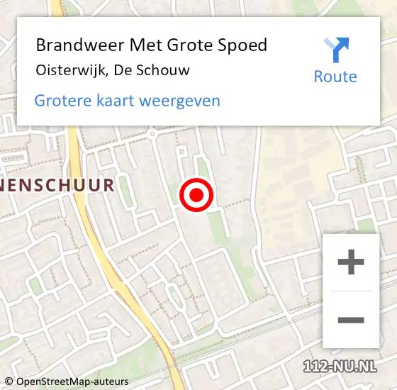 Locatie op kaart van de 112 melding: Brandweer Met Grote Spoed Naar Oisterwijk, De Schouw op 15 november 2023 13:44