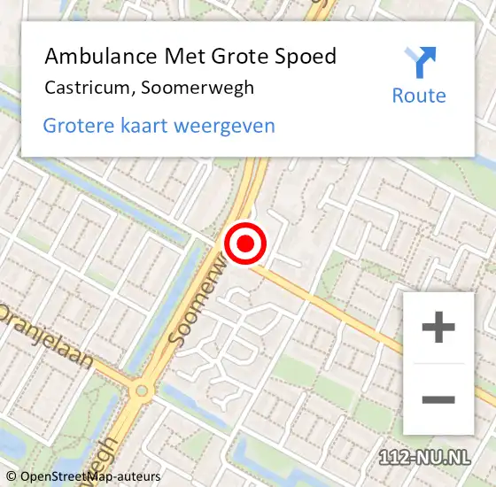 Locatie op kaart van de 112 melding: Ambulance Met Grote Spoed Naar Castricum, Soomerwegh op 15 november 2023 14:08