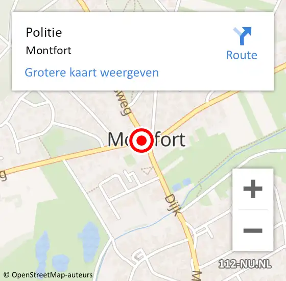 Locatie op kaart van de 112 melding: Politie Montfort op 15 november 2023 17:07