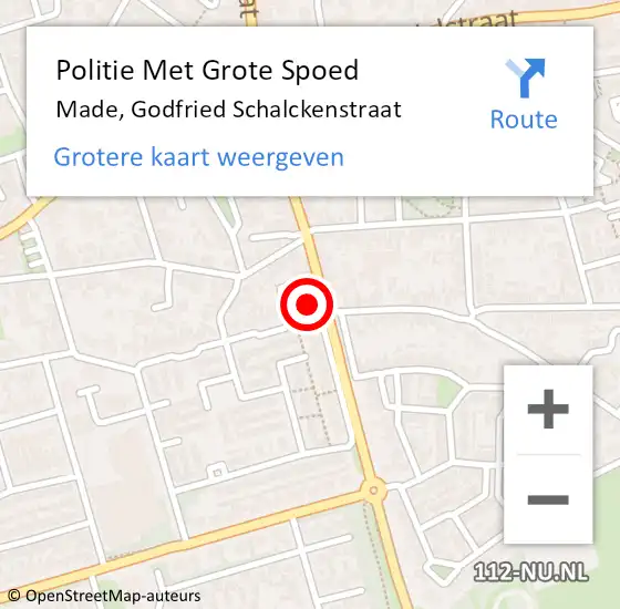 Locatie op kaart van de 112 melding: Politie Met Grote Spoed Naar Made, Godfried Schalckenstraat op 15 november 2023 17:32