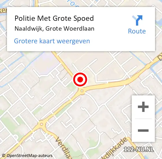 Locatie op kaart van de 112 melding: Politie Met Grote Spoed Naar Naaldwijk, Grote Woerdlaan op 15 november 2023 18:05