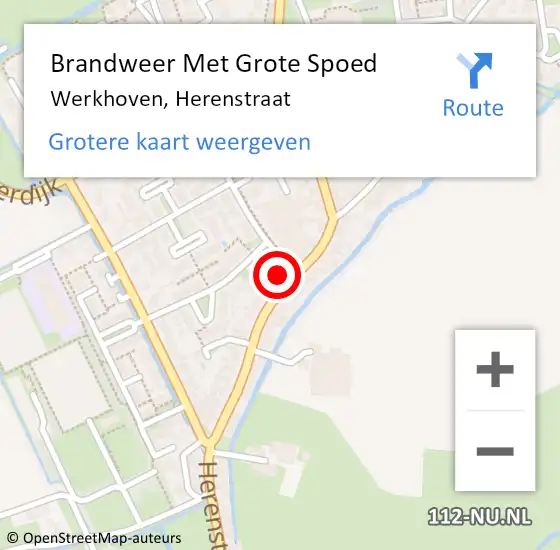 Locatie op kaart van de 112 melding: Brandweer Met Grote Spoed Naar Werkhoven, Herenstraat op 16 november 2023 01:06