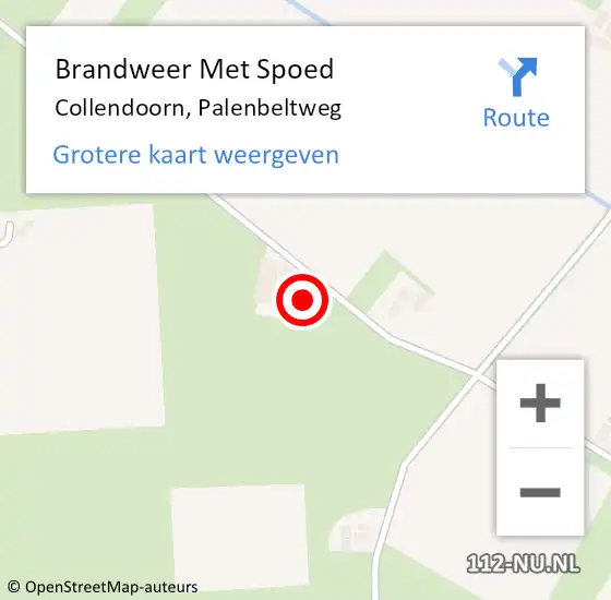 Locatie op kaart van de 112 melding: Brandweer Met Spoed Naar Collendoorn, Palenbeltweg op 16 november 2023 08:07