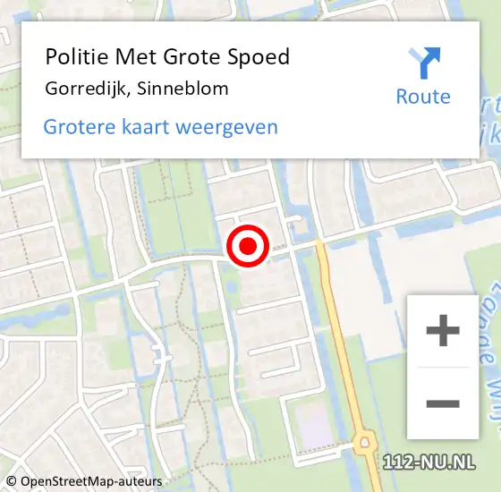 Locatie op kaart van de 112 melding: Politie Met Grote Spoed Naar Gorredijk, Sinneblom op 16 november 2023 08:48