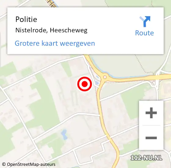Locatie op kaart van de 112 melding: Politie Nistelrode, Heescheweg op 16 november 2023 11:01