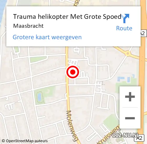 Locatie op kaart van de 112 melding: Trauma helikopter Met Grote Spoed Naar Maasbracht op 16 november 2023 11:03