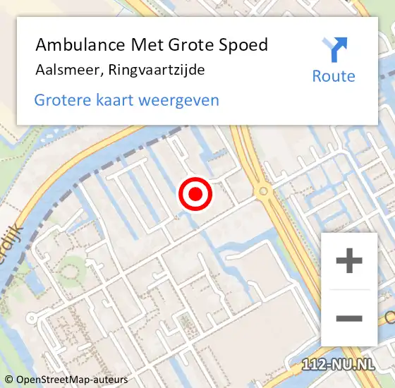 Locatie op kaart van de 112 melding: Ambulance Met Grote Spoed Naar Aalsmeer, Ringvaartzijde op 16 november 2023 11:55