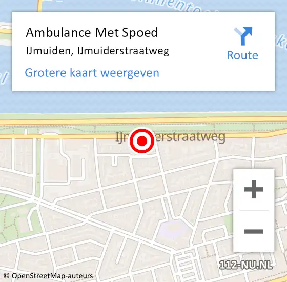 Locatie op kaart van de 112 melding: Ambulance Met Spoed Naar IJmuiden, IJmuiderstraatweg op 16 november 2023 14:04