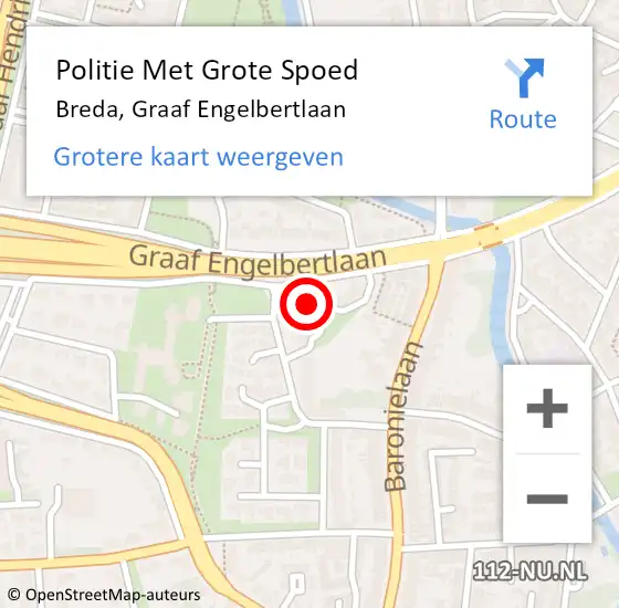 Locatie op kaart van de 112 melding: Politie Met Grote Spoed Naar Breda, Graaf Engelbertlaan op 16 november 2023 18:24