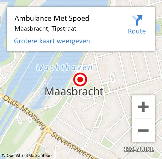 Locatie op kaart van de 112 melding: Ambulance Met Spoed Naar Maasbracht, Tipstraat op 16 november 2023 19:35