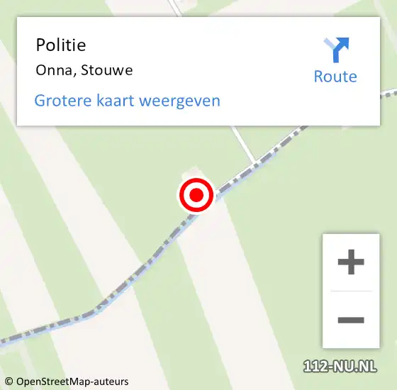 Locatie op kaart van de 112 melding: Politie Onna, Stouwe op 16 november 2023 19:43