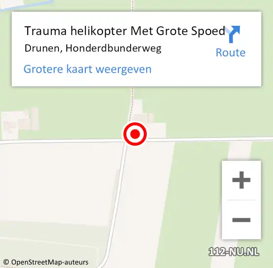 Locatie op kaart van de 112 melding: Trauma helikopter Met Grote Spoed Naar Drunen, Honderdbunderweg op 17 november 2023 03:54