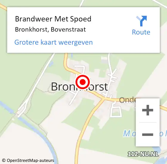 Locatie op kaart van de 112 melding: Brandweer Met Spoed Naar Bronkhorst, Bovenstraat op 17 november 2023 08:01