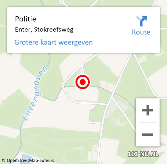 Locatie op kaart van de 112 melding: Politie Enter, Stokreefsweg op 17 november 2023 08:37