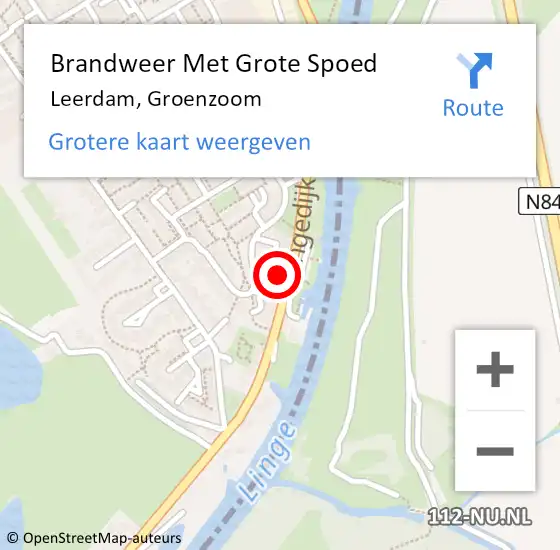 Locatie op kaart van de 112 melding: Brandweer Met Grote Spoed Naar Leerdam, Groenzoom op 17 november 2023 11:19