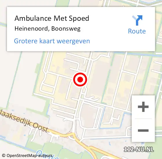 Locatie op kaart van de 112 melding: Ambulance Met Spoed Naar Heinenoord, Boonsweg op 17 november 2023 11:26