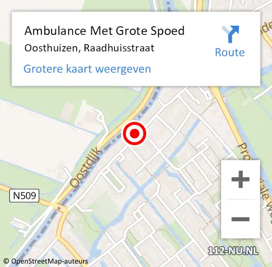Locatie op kaart van de 112 melding: Ambulance Met Grote Spoed Naar Oosthuizen, Raadhuisstraat op 17 november 2023 11:54