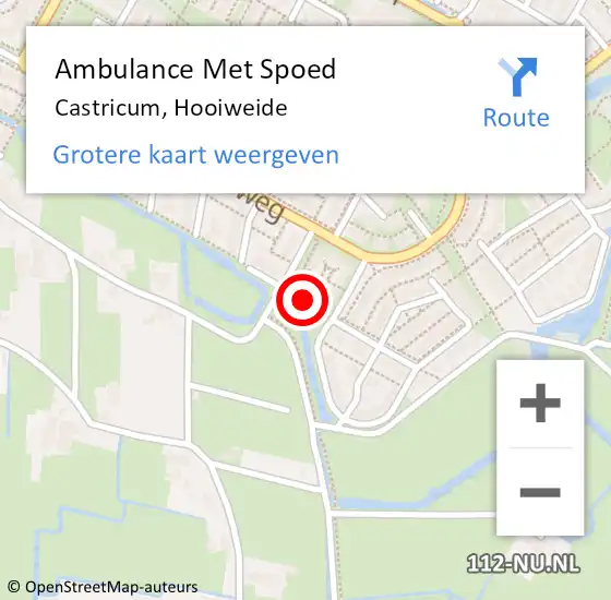 Locatie op kaart van de 112 melding: Ambulance Met Spoed Naar Castricum, Hooiweide op 17 november 2023 13:42