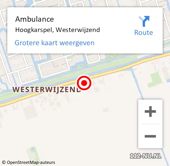 Locatie op kaart van de 112 melding: Ambulance Hoogkarspel, Westerwijzend op 17 november 2023 14:09