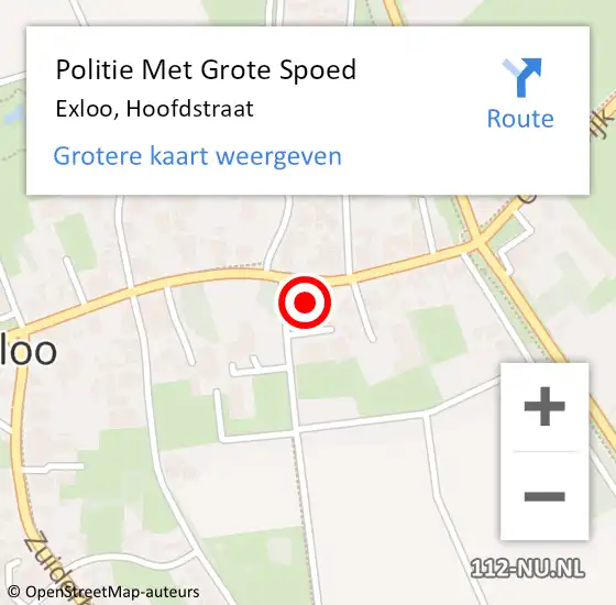 Locatie op kaart van de 112 melding: Politie Met Grote Spoed Naar Exloo, Hoofdstraat op 17 november 2023 15:10