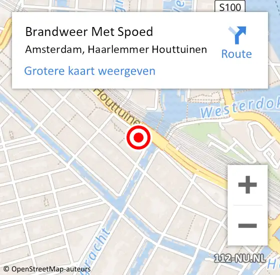 Locatie op kaart van de 112 melding: Brandweer Met Spoed Naar Amsterdam, Haarlemmer Houttuinen op 17 november 2023 17:02
