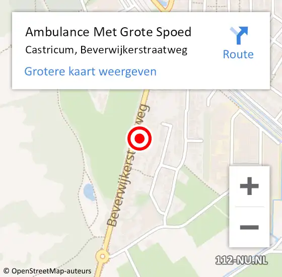 Locatie op kaart van de 112 melding: Ambulance Met Grote Spoed Naar Castricum, Beverwijkerstraatweg op 17 november 2023 18:08