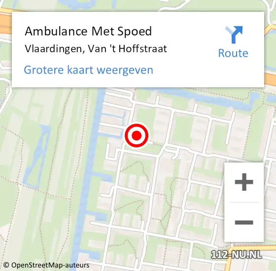 Locatie op kaart van de 112 melding: Ambulance Met Spoed Naar Vlaardingen, Van 't Hoffstraat op 17 november 2023 18:16